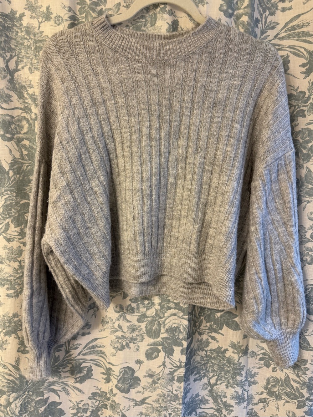Sophie Rue Ribbed Crewneck Sweater - Heather Gray